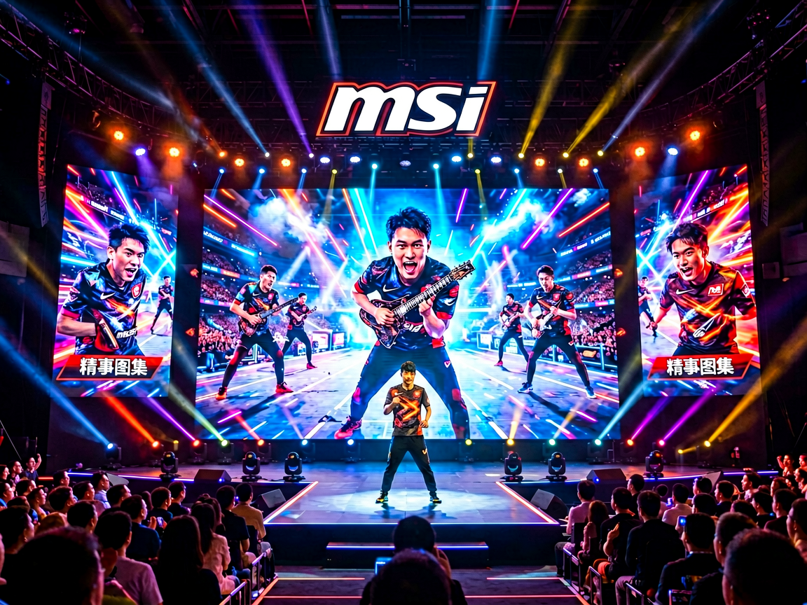 MSI季中冠军赛舞台灯光与巨型屏幕效果